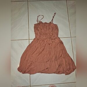Trixxi Kids Casual Dress in Warm Brown
